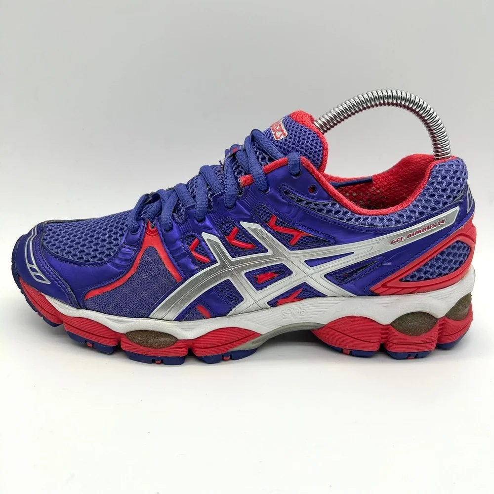 Asics Gel-Nimbus Shoes 14 Women 7.5 Purple Red Silver Running Sneakers Y2K Retro